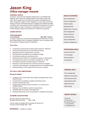 Professional Office Services Manager Template