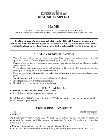 Professional Blank Resume Template