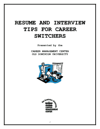Free Download PDF Books, Career Switcher Sample Resume Template