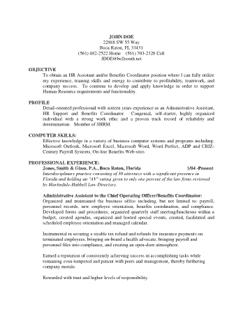 Admin Assistant Job Objective Resume Template