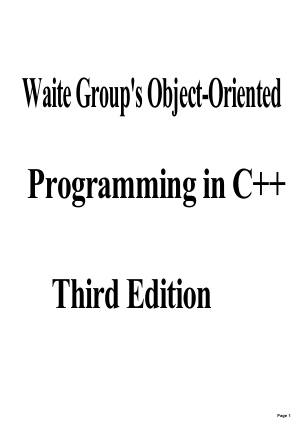 Free Download PDF Books, Object Oriented Programming In C++ Third Edition