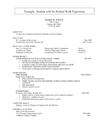 Entry Level Resume Example No Experience Template