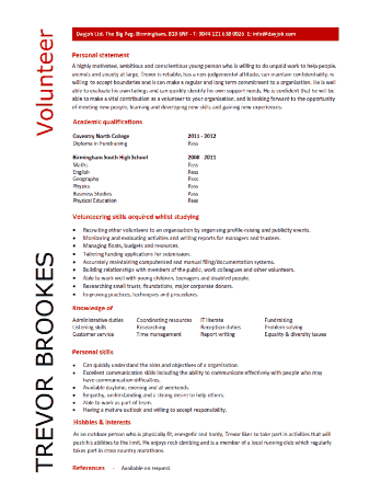 Free Download PDF Books, Entry Level Volunteer Resume Template