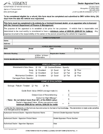 Business Appraisal Form Example Template