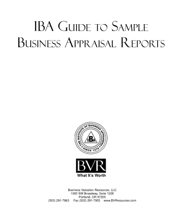 Business Appraisal Reports Template