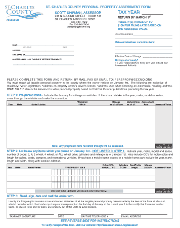 Personal Property Appraisal Form Template