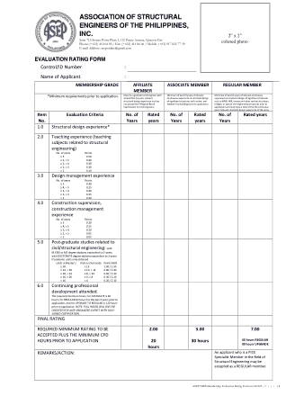 Structural Engineer Appraisal Form Template