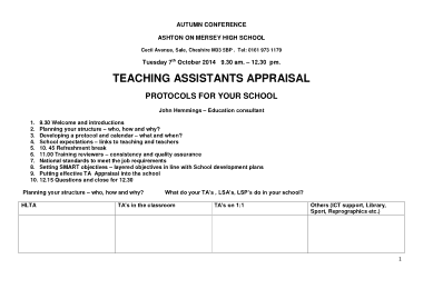 Teacher Assistant Appraisal Form Template