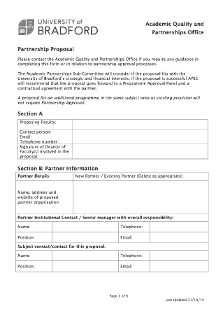 Example of Partnership Proposal Template