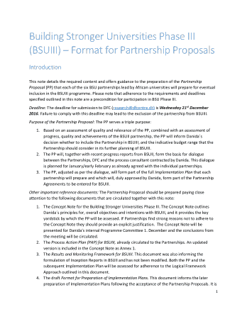 Sample Partnership Proposals Format Template