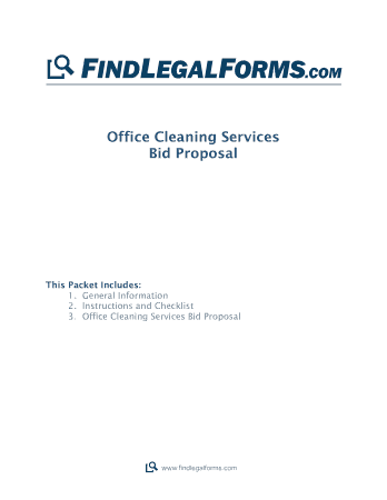 Free Download PDF Books, Office Cleaning Bid Proposal Form Template