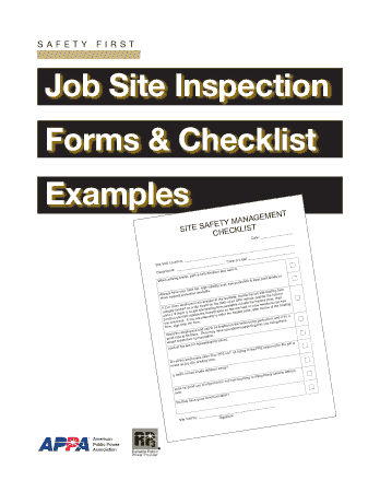 Job Site Inspection Checklist Sample Template