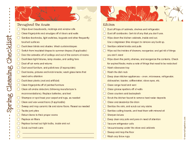 Spring Cleaning Checklist Pdf Template