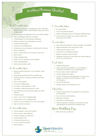 Example of Wedding Planning Checklist Template