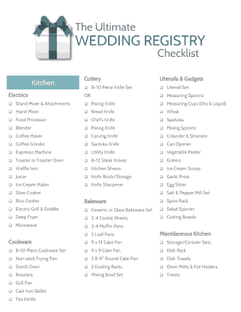 The Ultimate Wedding Registry Checklist Template