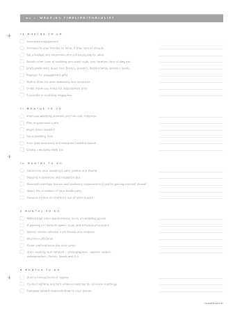 Wedding Task Checklist Template