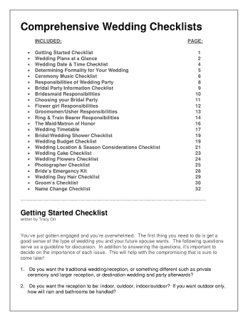 Free Download PDF Books, Wedding Shower Planner Checklist Template