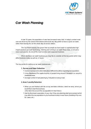 Car Wash Business Plan Free Template