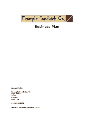 Coffee and Sandwhiches Business Plan Template