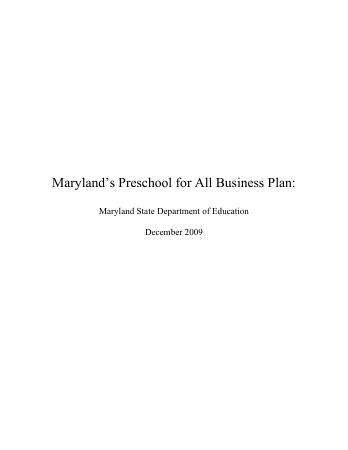 Free Download PDF Books, Daycare and Preschool Business Plan Template