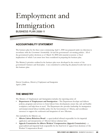 Employment and Immigration Business Plan Template