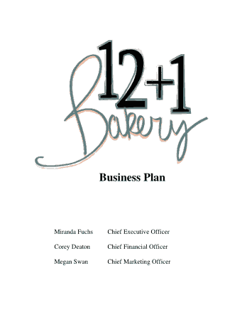 Free Bakery Business Plan Template