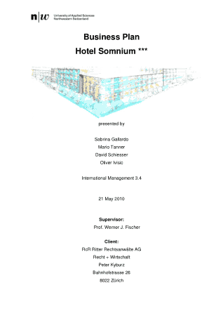Hotel Business Plan Sample Template