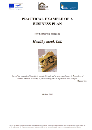 Practical Example of A Business Plan Template