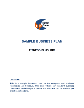 Professional Health Business Plan Template