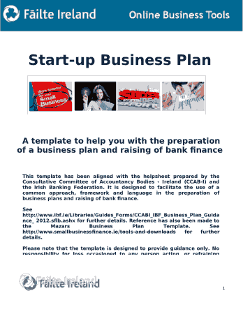 Small Business Plan Sample Word Template