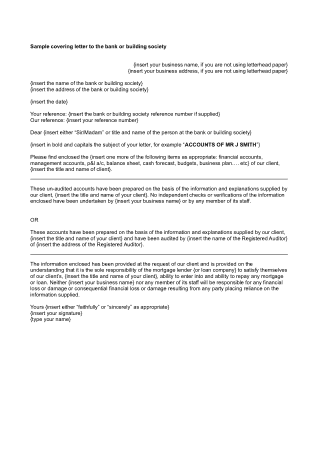 Business Plan Cover Letter To Bank Free Template