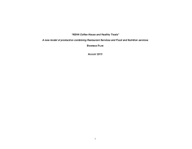 Combined Restaurant and Coffee Shop Business Plan Free Template