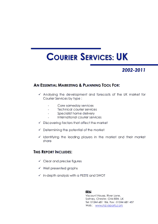 Courier Service Business Plan Free Template
