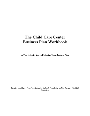 Daycare Business Plan Example Free Template