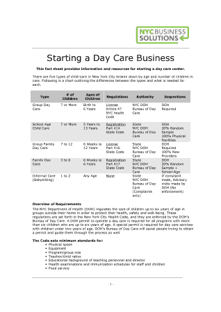 Free Download PDF Books, Example of Daycare Business Plan Free Template