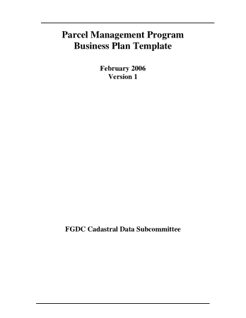 Parcel Mgt Prog Business Plan Ver1 Free Template