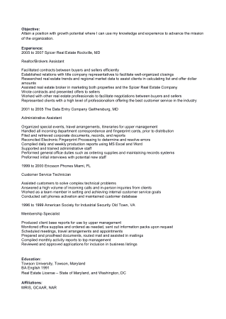 Real Estate Marketing Assistant Resume Example Template