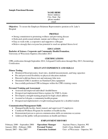 Free Download PDF Books, Functional Personal Trainer Resume Template