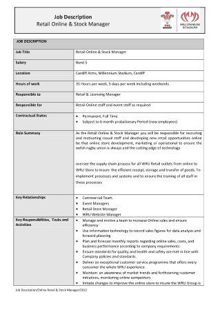 Retail Management Skills For Resume Template