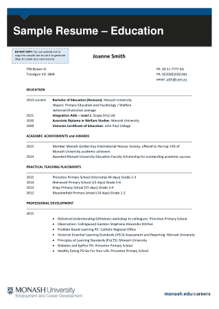 Skills For Resume Education Template