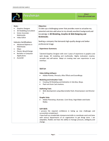 Technical Skills Resume For Freshers Template