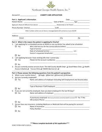 Free Download PDF Books, Charity Care Application Form Template