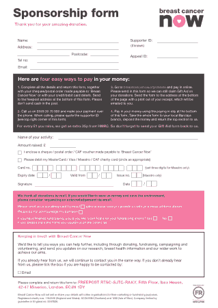 Free Download PDF Books, Sample Charity Sponsorship Form Example Template