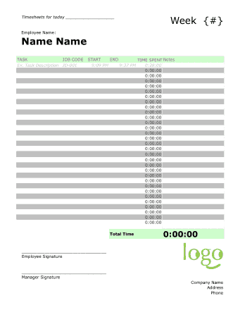 Free Download PDF Books, Daily Timesheet Free Sample Template