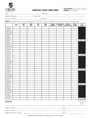 Free Download PDF Books, Monthly Employee Timesheet Calculator Template