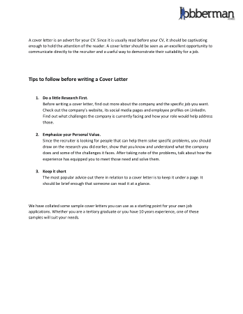 Finance Student Cover Letter Example Template