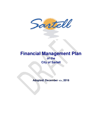 Financial Management Plan Template