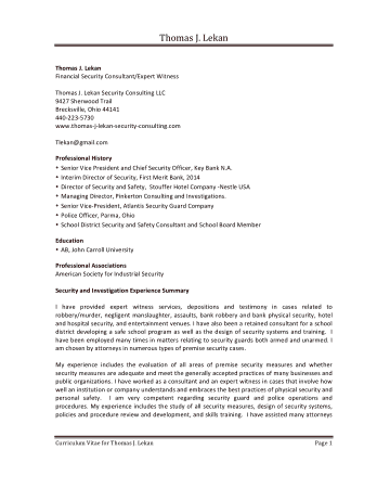 Financial Security Consultant Resume Template