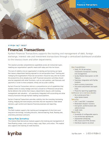 Financial Transactions Template