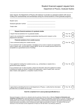 Student Finance Support Request Form Template